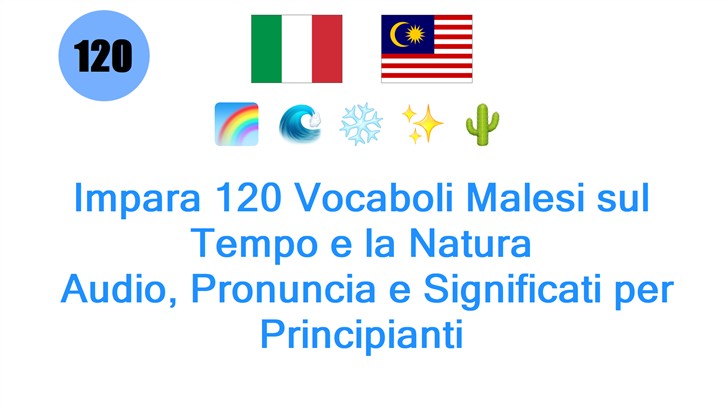 Impara 120 Vocaboli Malesi sul Tempo e la Natura: Audio, Pronuncia e Significati per Principianti